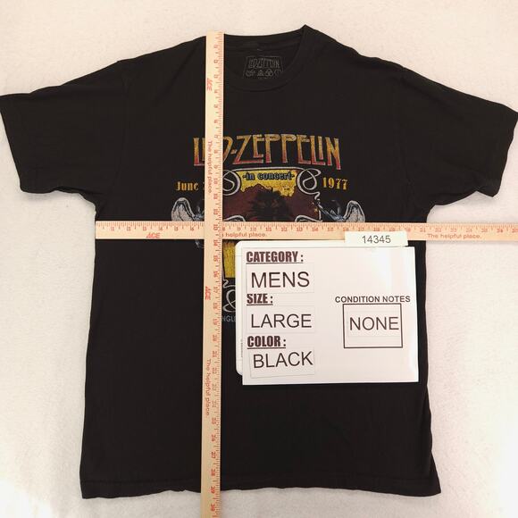 Led Zeppelin Band Crew Neck Short Sleeve Graphic Shirt Adult Mens Size L Black - Picture 5 of 9